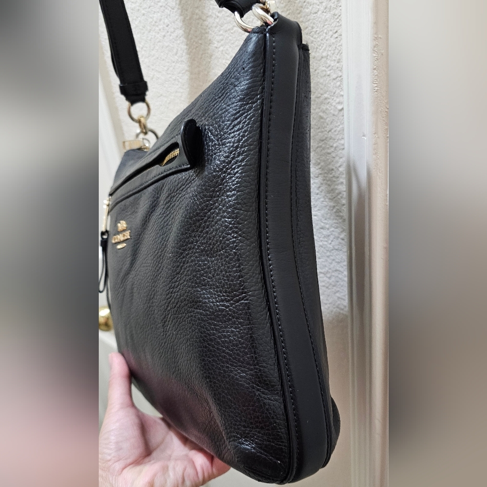 Coach F34823 Mae Black Pebble Leather Crossbody Bag EUC - Picture 5 of 16